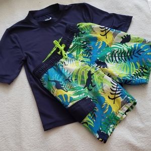 Lot of 2- Boys Cat&Jack Dinosaur Swim Trunks/RG
